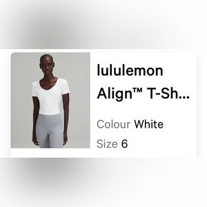 Lululemon Align Tee 6 white